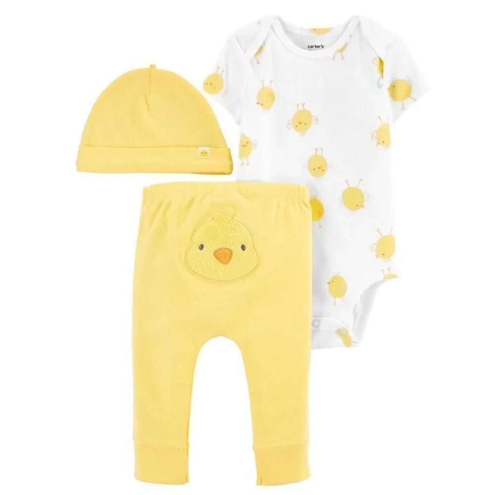 CARTER’S  6M BABY Chick Bodysuit Pants & Hat Set - Picture 8 of 10
